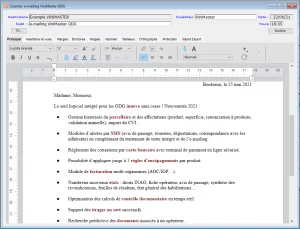 Edition de courrier e-mailing